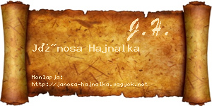 Jánosa Hajnalka névjegykártya